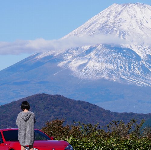 富士山とクルマを撮る